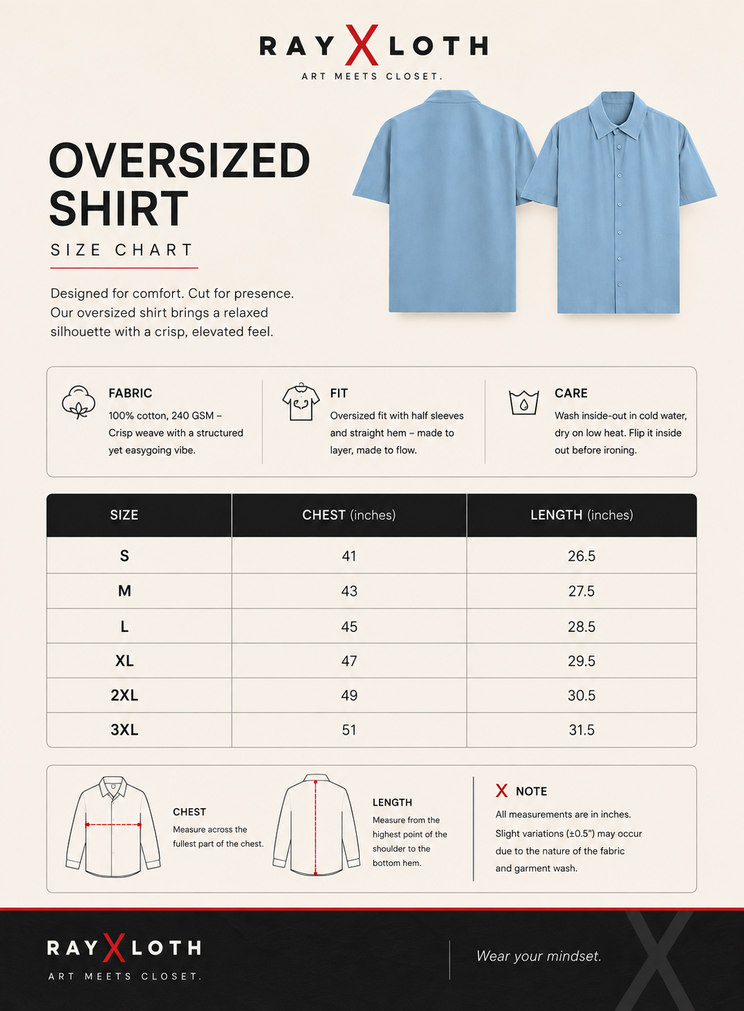 Baby Blue - Unisex Oversized Shirt