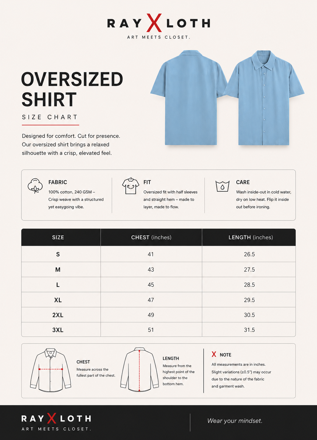Baby Blue - Unisex Oversized Shirt