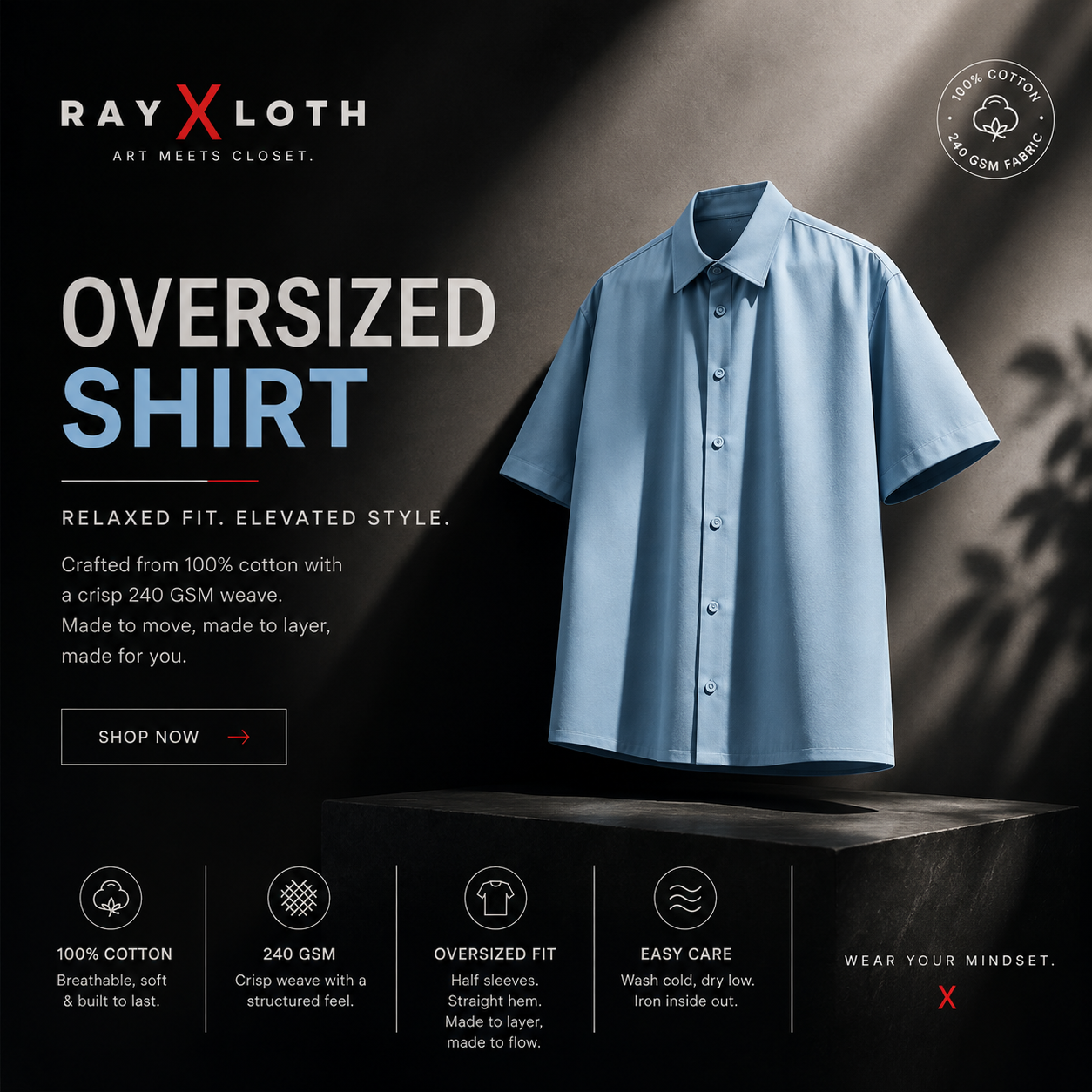Baby Blue - Unisex Oversized Shirt
